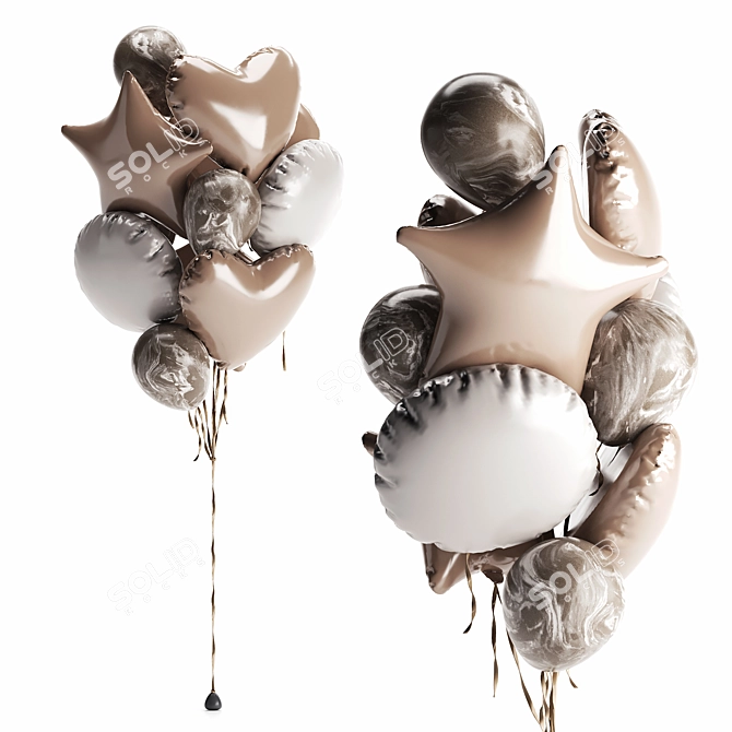 Beige Air Balloon Bundle 3D model image 1