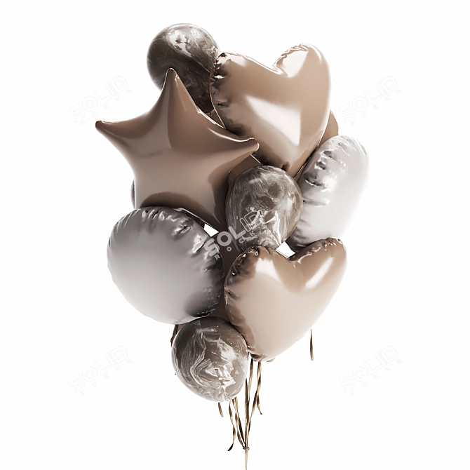 Beige Air Balloon Bundle 3D model image 2