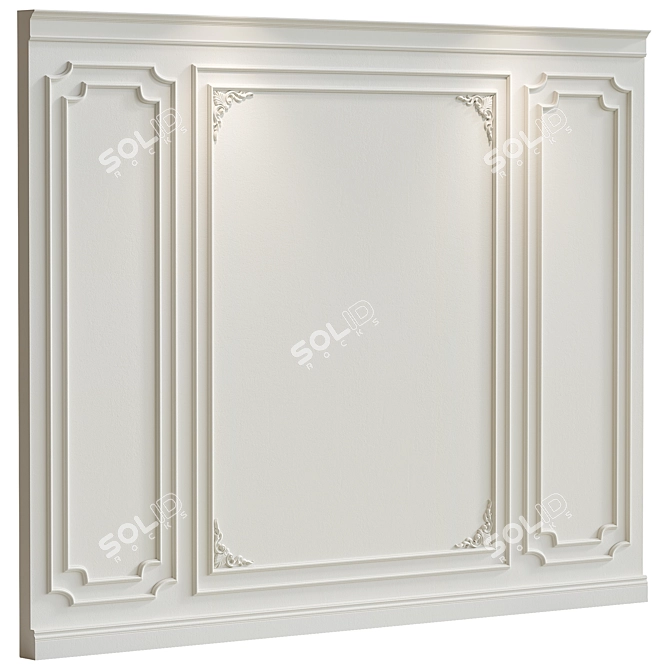  Decorative Plaster with Molding: Color Customizable 3D model image 1