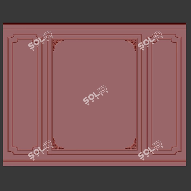  Decorative Plaster with Molding: Color Customizable 3D model image 3