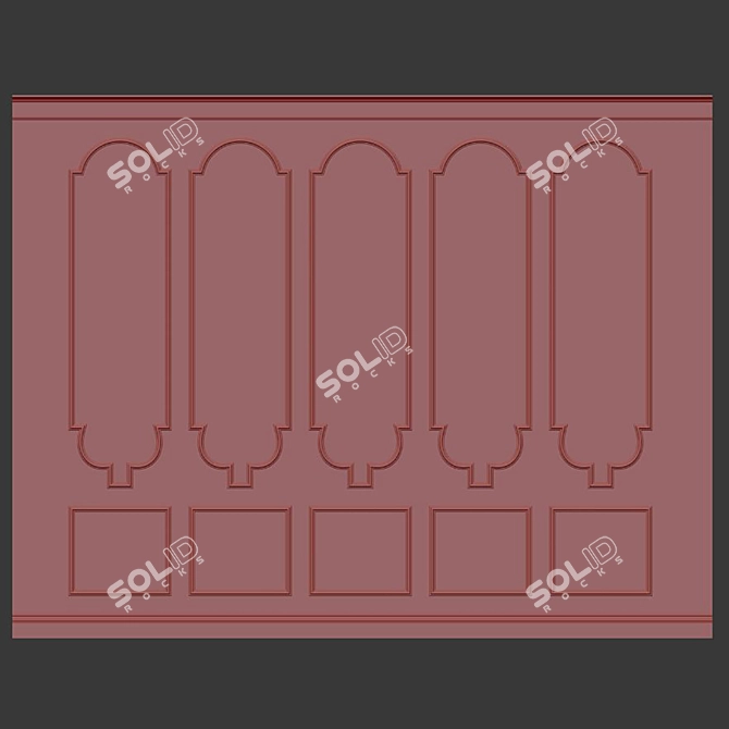 Dynamic Stucco with Molding #023 3D model image 3