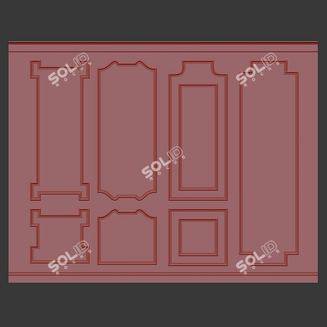 Decorative Stucco with Molding #024 3D model image 3