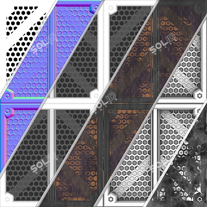 Sci-fi Metal Plate Texture Set 3D model image 7