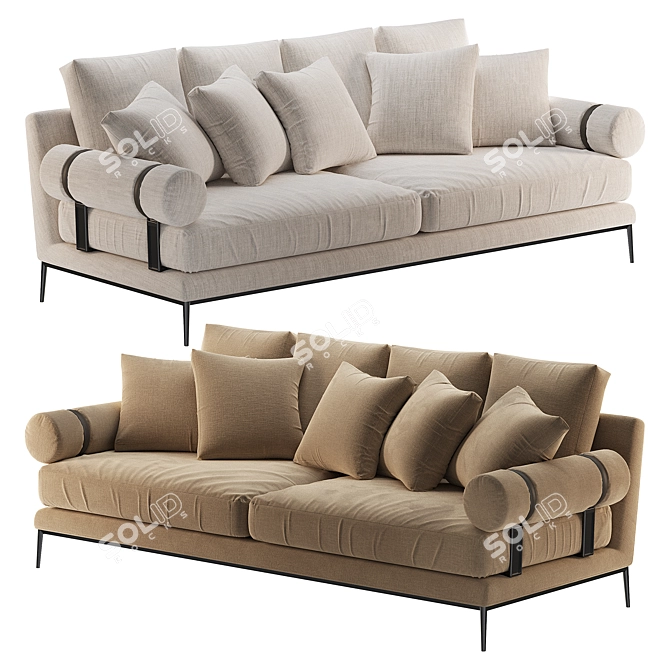 Sleek Atoll Sofa Set 3D model image 1