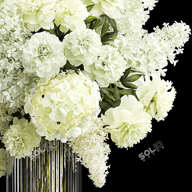 White Spring Floral Bouquet 3D model image 5