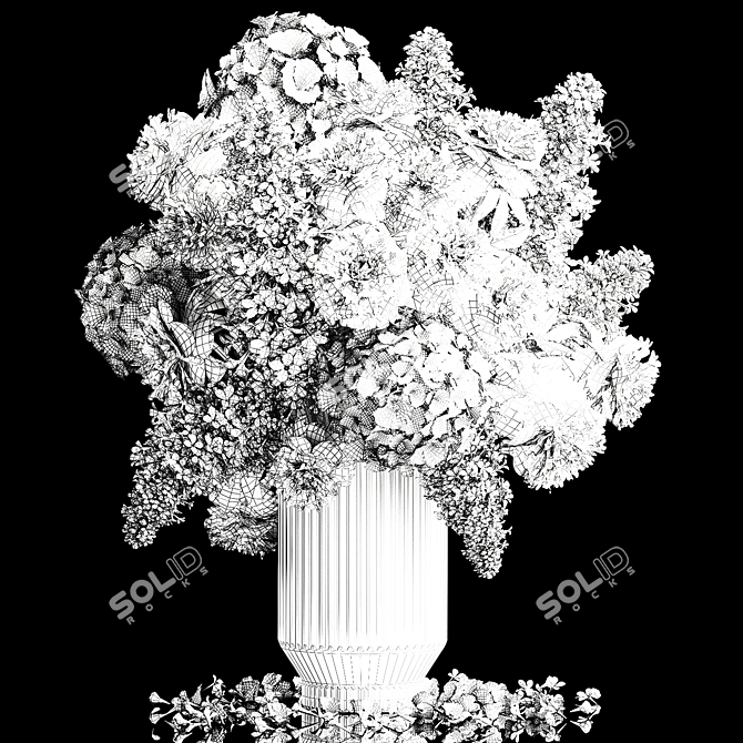 White Spring Floral Bouquet 3D model image 6