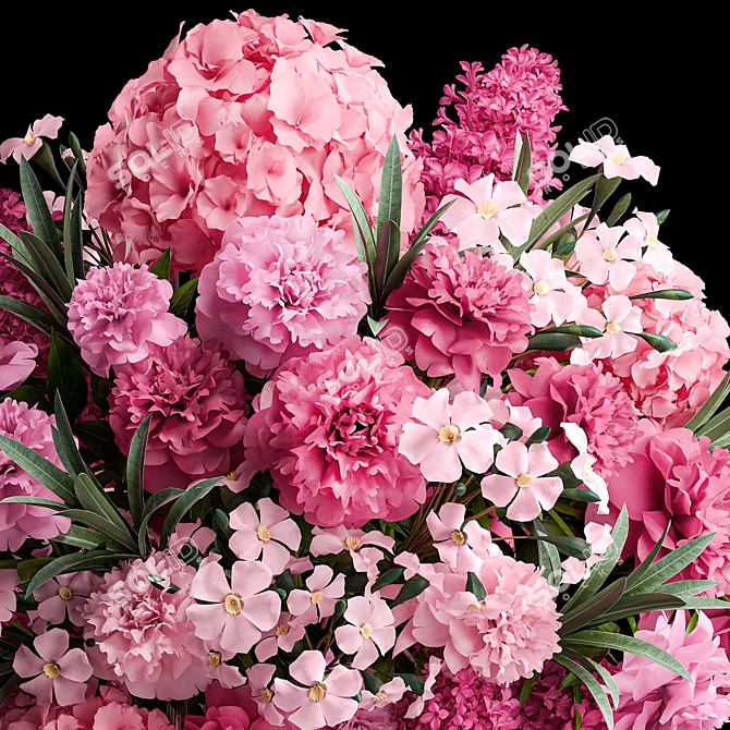 Spring Blooms Bouquet Set 337 3D model image 3