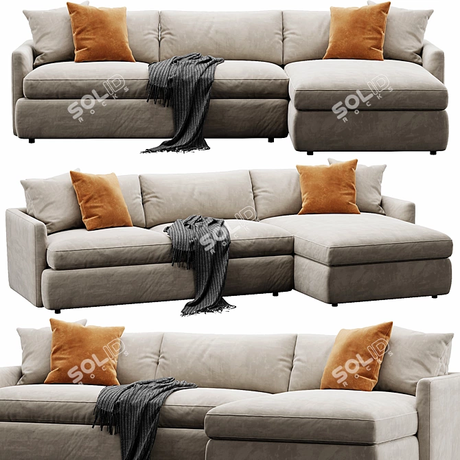 Modern Lounge Sofa: Customize & Render 3D model image 4