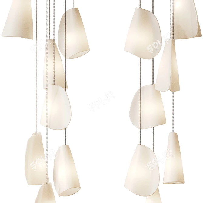 Petal Path Pendant Lamp BOCCI 3D model image 2