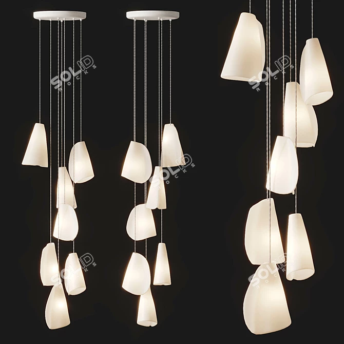 Petal Path Pendant Lamp BOCCI 3D model image 3