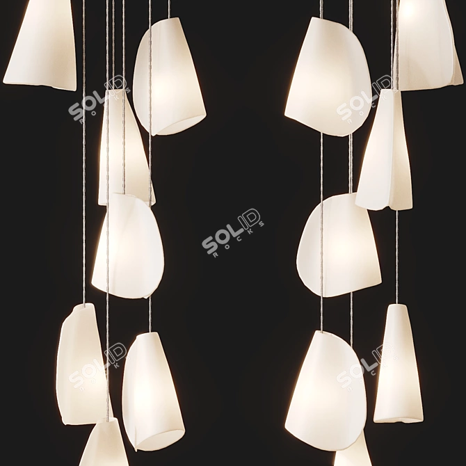 Petal Path Pendant Lamp BOCCI 3D model image 4