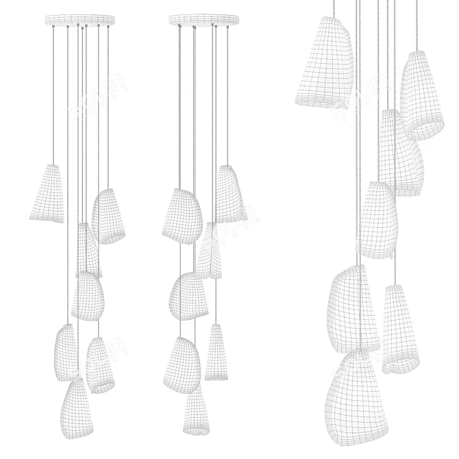 Petal Path Pendant Lamp BOCCI 3D model image 5