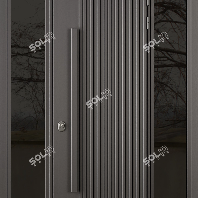 Modern Entry Door Set27 3D model image 2