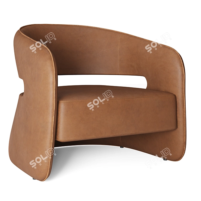 GIA Open-Back Leather Chair, Restoration Hardware 3D model image 1