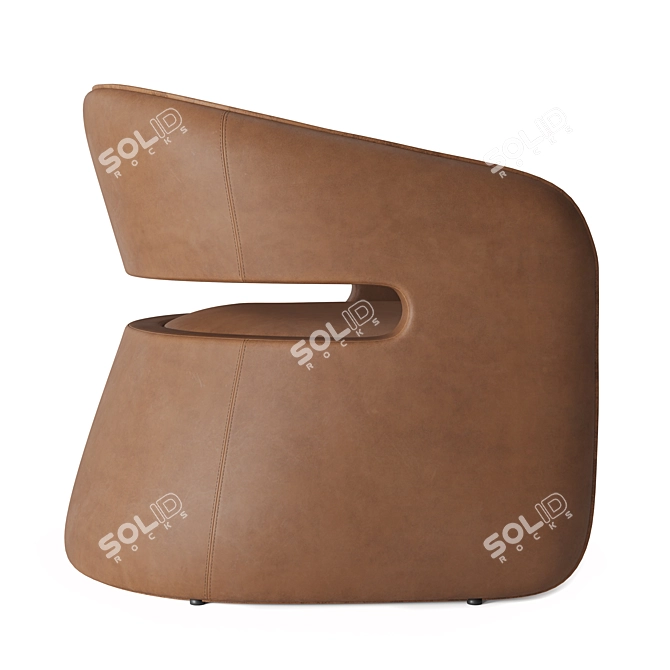 GIA Open-Back Leather Chair, Restoration Hardware 3D model image 3