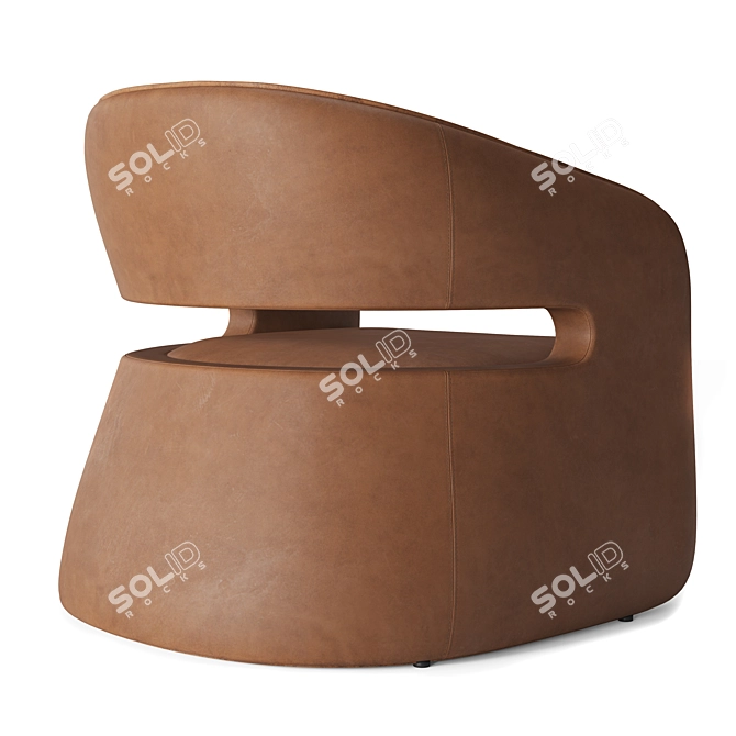 GIA Open-Back Leather Chair, Restoration Hardware 3D model image 4