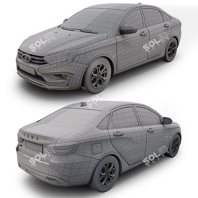 2023 Lada Vesta Sport Render 3D model image 6