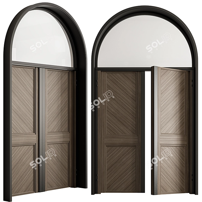 Elegant Arched Entry Door 3D model image 1