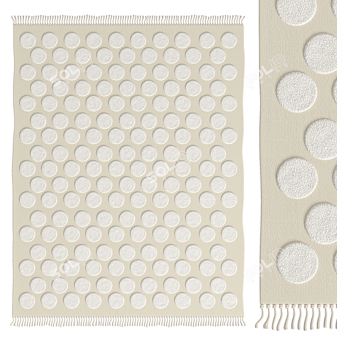 Contemporary Circles Hilo Tufted Rug 3D model image 1