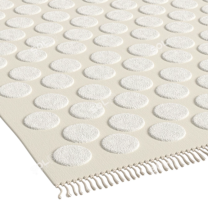 Contemporary Circles Hilo Tufted Rug 3D model image 2