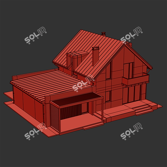 Two-Story Cottage with Garage 3D model image 12