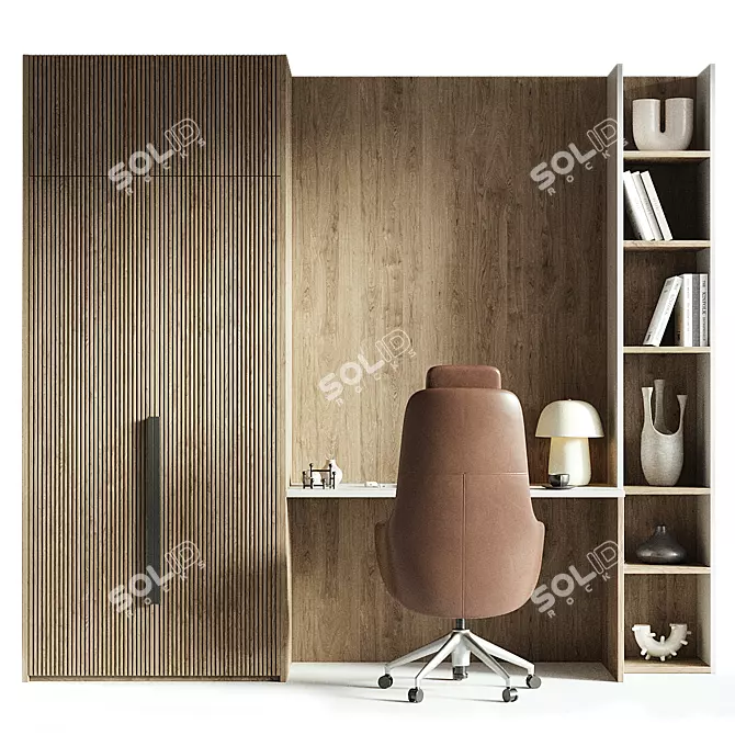 Elegant Modern Home Office Set 3D model image 1