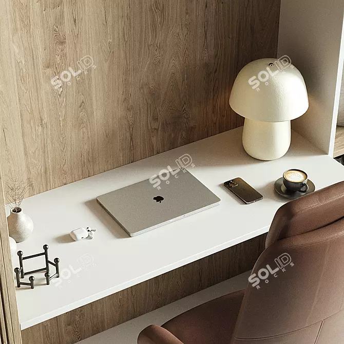 Elegant Modern Home Office Set 3D model image 3