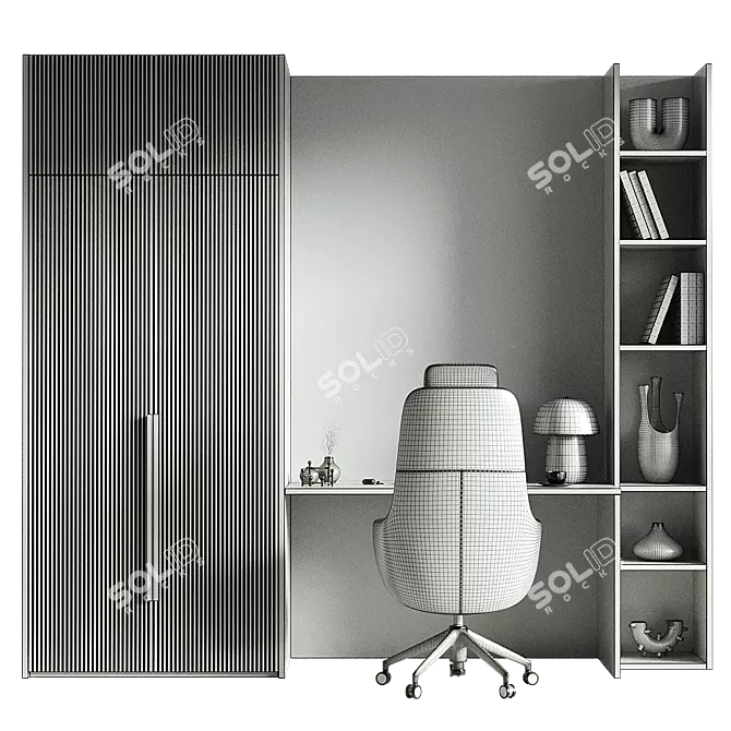 Elegant Modern Home Office Set 3D model image 4