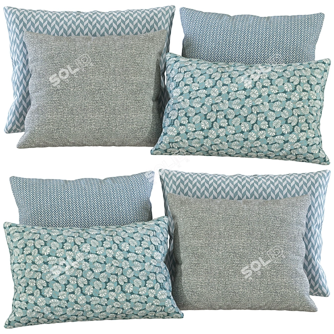 Luxury 3D Pillow Decor Model 3D model image 1
