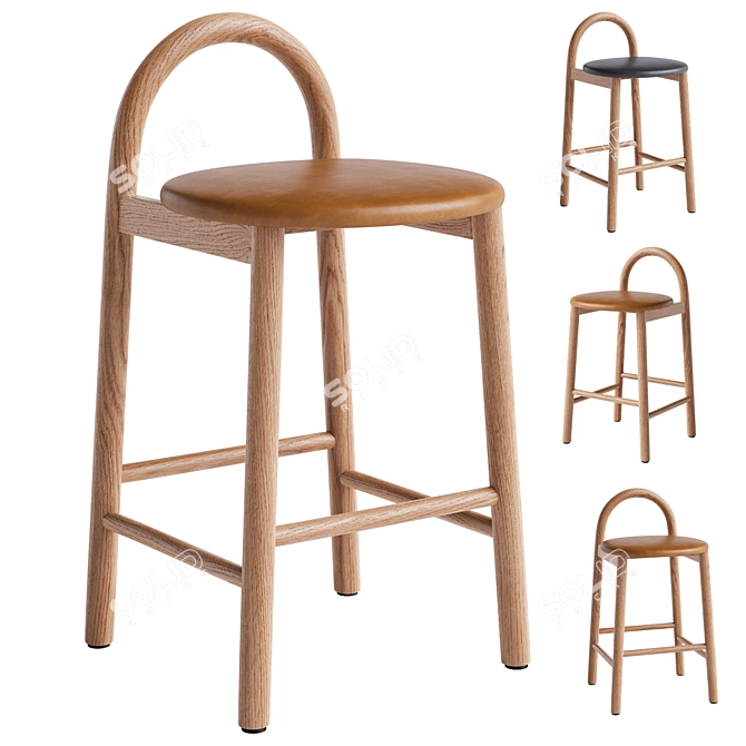 Elegant Bobby Bar Stool Model 3D model image 1