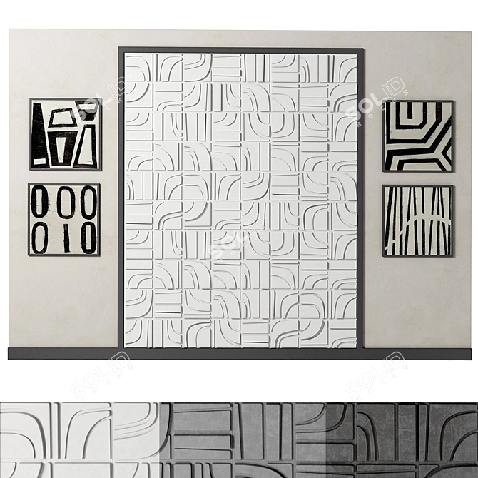 M3ld Brute Concrete Tile Panel 3D model image 1