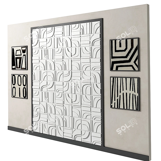 M3ld Brute Concrete Tile Panel 3D model image 2