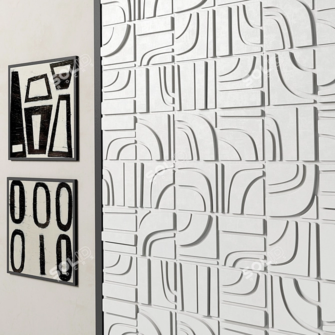 M3ld Brute Concrete Tile Panel 3D model image 3