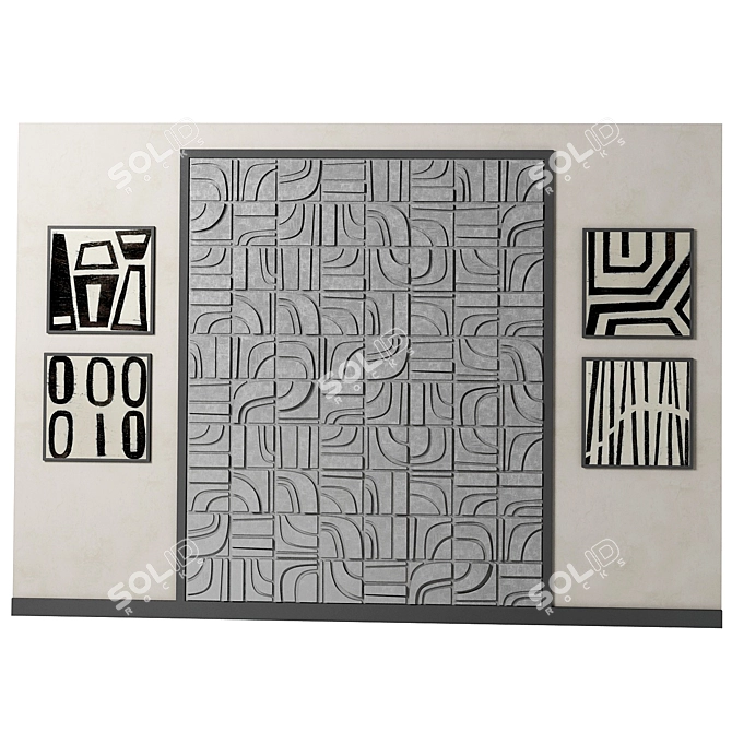 M3ld Brute Concrete Tile Panel 3D model image 4