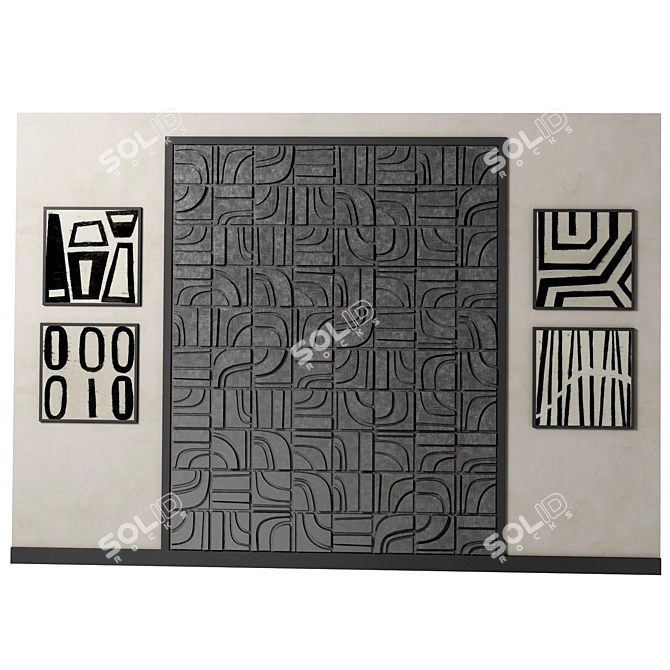 M3ld Brute Concrete Tile Panel 3D model image 5