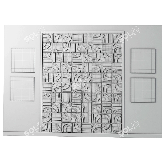 M3ld Brute Concrete Tile Panel 3D model image 6