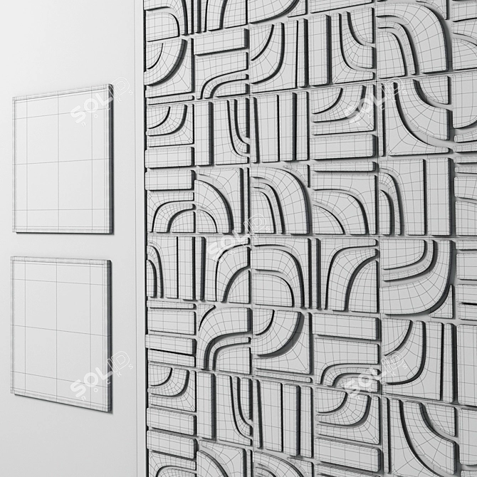 M3ld Brute Concrete Tile Panel 3D model image 7