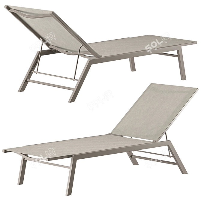 Stylish Outdoor Sunbed Settee 3D model image 1