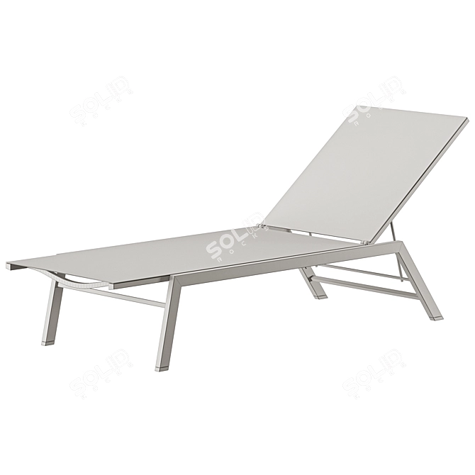 Stylish Outdoor Sunbed Settee 3D model image 2