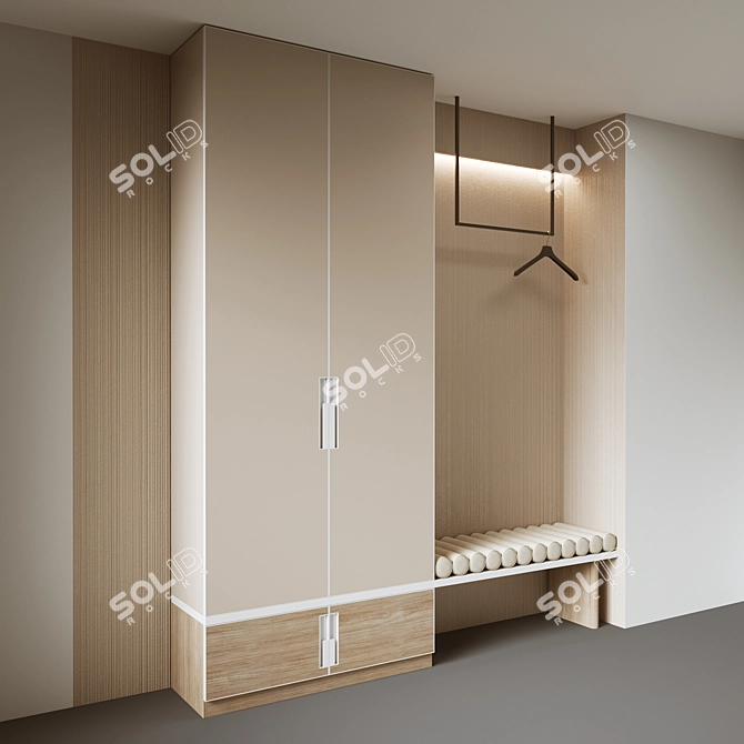 Modern Entryway Organizer Stand 3D model image 2