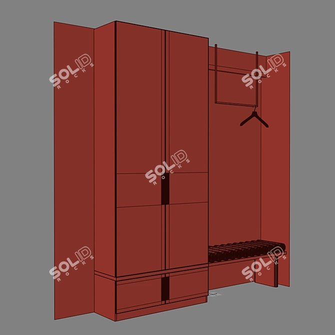 Modern Entryway Organizer Stand 3D model image 5