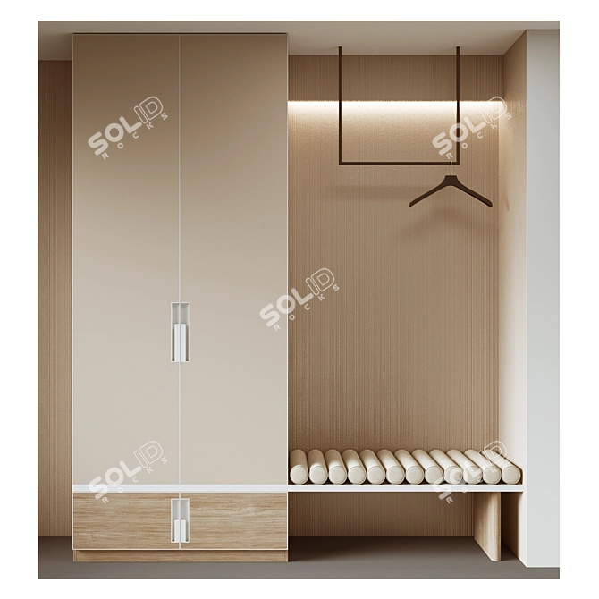 Modern Entryway Organizer Stand 3D model image 6