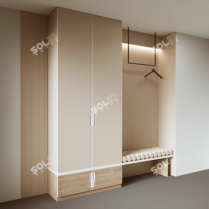 Modern Entryway Organizer Stand 3D model image 7