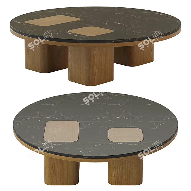 Italian Marble Coffee Table Set 3D model image 3