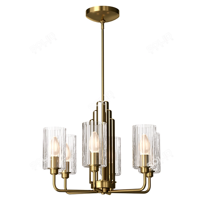 Kichler QN-KIMROSE6-BNB Chandelier Fixture 3D model image 1