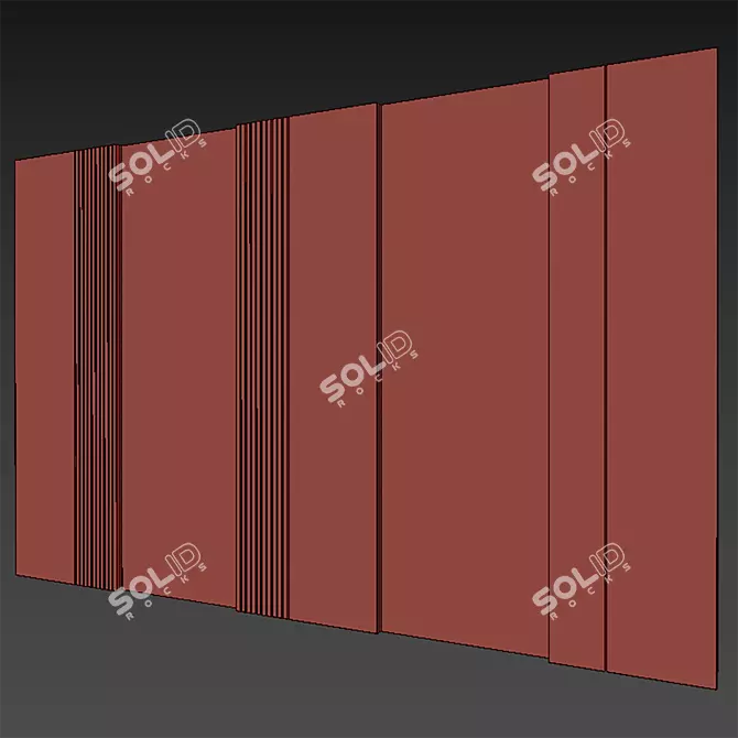 Modern Headboard Wall Panel 3D 3D model image 3