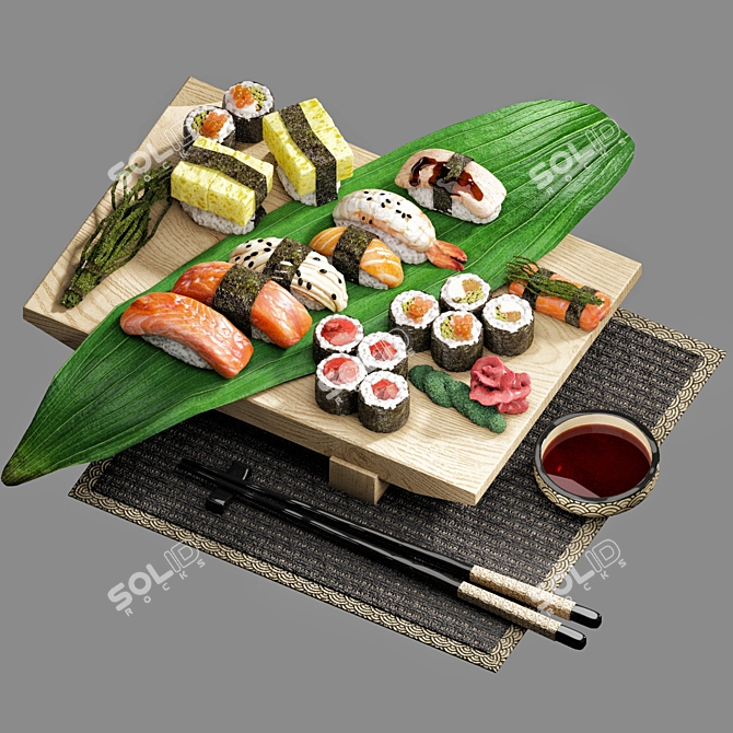 Japanese Food Set1 in Magewappa 3D model image 1