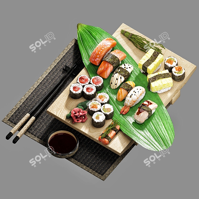 Japanese Food Set1 in Magewappa 3D model image 2