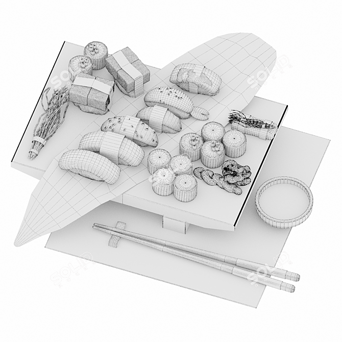 Japanese Food Set1 in Magewappa 3D model image 6