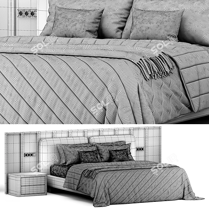 Elin Bed Model, High-Quality Mesh 3D model image 4